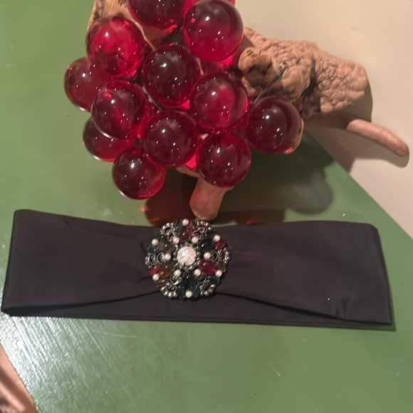 Juliana belt buckle. Vintage Black belt with the stunning buckle. It is metal main image 4